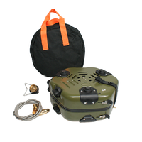 Réchaud de pique-nique pliable double brûleur GARIDA, portable, en acier, à cassette, structure manuelle séparée, compatible gaz butane GCBG-053G