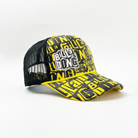 Casquette Trucker à Imprimé Lettres Complètes, Casquette de Baseball Respirante à Dos en Maille avec Logo Patch, Chapeau Pare-Soleil Tendance Urbaine pour Hommes et Femmes
