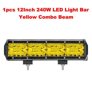 Lampu LED Bar 12V 24V Lampu LED Kuning untuk Jeep Truck Suv 4X4 Traktor Perahu Atv Spot LED Lampu Kerja