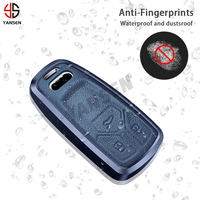 Casing Kunci Mobil Kulit Paduan Aluminium untuk Audi A5 Sports 2017 2019 2021 2022 Pelindung Remote Kunci Fob Gantungan Kunci