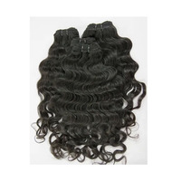 Extensions de cheveux humains naturels indiens vierges, alignés aux cuticules, de type Temple, bruts non traités, ondulés, double trame, Deep Wave, en gros
