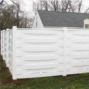 Tuin Privacy Scherm Hek 3d Gebogen Paneel Wit <span class=keywords><strong>Vinyl</strong></span> Pvc Hek Panelen Voor Decor - Product Image 5