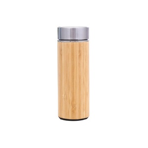 CHL logotipo personalizado aislado de acero inoxidable vaso reutilizable de madera Natural de bambú botellas de agua con tapa - Product Image 4