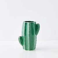 Vase en céramique antique peint à la main vase cactus vert vases en céramique beige pour la décoration intérieure