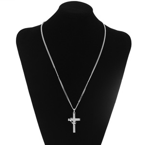 2026 New Exquisite Titanium Steel Silver Plated Letter <b>Cross</b> Pendant Necklace Fashion Unisex's Necklaces Wholesale Jewelry - Product Image 1
