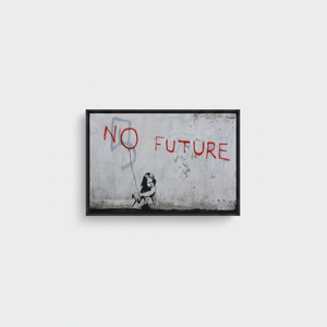 Banksy Graffiti Canvas Print: No Future Urban Political Art,<b>BLACK</b> <b>FRAMED</b> CANVAS - Product Image 2