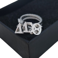 Nouveau grec sororité Alphabet bague en or Fine acier inoxydable mode brillant résistant à la décoloration personnalisé fête symbole bijoux