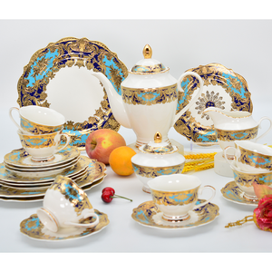 90 món Đồ ăn sứ xương cao cấp hiện đại, sang trọng, an toàn với máy rửa chén, gồm đĩa, bát và ly thủy tinh, bán buôn - Product Image 2