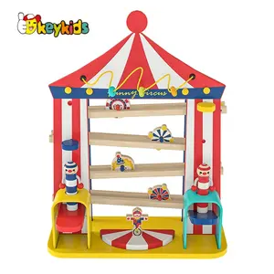 Personalizar juguetes Montessori circo rastreador de bolas de madera para niños pequeños W04E439