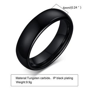 High Polished Black <strong>Tungsten</strong> <strong>Ring</strong> 6mm - Product Image 3