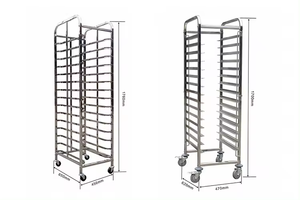 Khay 15/18 thép không gỉ SS khay bánh mì lò xe đẩy di động <span class=keywords><strong>Bun</strong></span> <span class=keywords><strong>Pan</strong></span> giá - Product Image 2