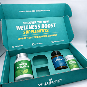 Dietary <b>Supplements</b> E-commerce Packaging Boxes Corrugated Mailer Box E Flute Self Locking Mailer Box Custom Packaging - Product Image 2