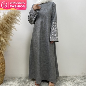 6797# Abaya Manufacturer Fashion 2024 Embroidery Linen Polyester Closed Abaya Islamic Muslim Women <b>Summer</b> Dresses - Product Image 2