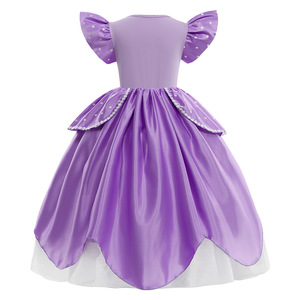 Vestito <span class=keywords><strong>da</strong></span> principessa con Costume <span class=keywords><strong>da</strong></span> principessa viola per ragazze con fantasia <span class=keywords><strong>film</strong></span> per feste di compleanno - Product Image 2