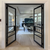 Porte française en fer forgé, vente chaude, porte d'entrée extérieure moderne, sécurité, porte d'entrée principale avec verre, design personnalisable