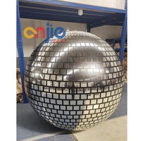Boule disco gonflable géante métallique de 100 cm, boule miroir suspendue pour la décoration de fêtes et d'événements importants
