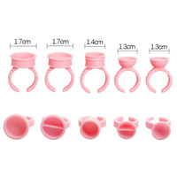 Herz-und Blumenbecher-Kleber ing Volumen ring Wimpern verlängerung werkzeuge Kleber halter Blau/Pink/Weiß/Grün Wimpern kleber ringe