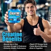 Gummies de créatine monohydrate halal en vrac OEM sans sucre 5000mg – Bonbons gélifiés pré-entraînement pour la croissance musculaire et supplément sportif – 120 unités