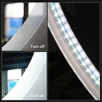 Miroir intelligent à LED pour salle de bain, miroir rond avec lumière LED et haut-parleur Bluetooth, écran tactile, miroir intelligent