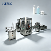 Équipement de remplissage multi-têtes ESKO pour mayonnaise, moutarde, pâte de piment, vinaigrette, pots alimentaires, avec capsuleuse SUS316L