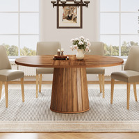 Table à manger ovale Tribesigns pour 6 personnes, table à manger en bois de style farmhouse de 55,11 pouces, table de cuisine rustique avec plateau en bois