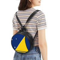 Sac à main rond en cuir PU avec drapeau régional de Tokelau pour femme, sac à dos convertible portable à porter à l'épaule et en bandoulière