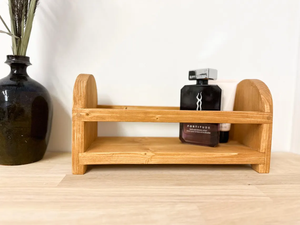 Étagère à deux niveaux pour bar à café, étagère à épices en bois pour cuisine, vitrine de rangement, étagère personnalisée faite à la main, style ethnique - Product Image 3