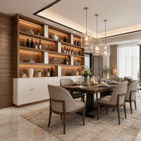 Armoire à vin moderne et écologique avec éclairage LED, construction en bois massif pour un usage domestique