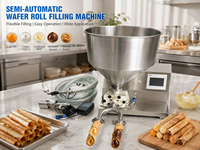 Machine semi-automatique d'injection de crème pour croissants, remplisseur de pâte feuilletée et injecteur de chocolat pour boulangeries et desserts