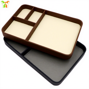 YY Premium Vegan Leather Jewelry Tray <strong>Organised</strong> Nightstand Caddy for <strong>Men</strong> - EDC Catchall for Keys, Watch, Wallet, Jewellery - Product Image 4