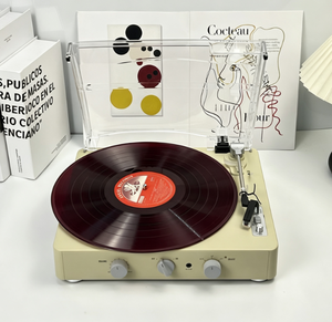 Système de tourne-disque Hi-Fi classique, compatible avec les disques de 7, 10 et 12 pouces, machine à disques multi-couleurs à entraînement par courroie avec entrée auxiliaire pour les fêtes - Product Image 5