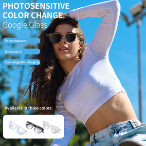 Gafas Inteligentes Bluetooth Ultraligeras de 29g, Totalmente Transparentes, Anti Luz Azul, Fotocromáticas, Táctiles, Autoemparejamiento, Traducción por IA, Protección UV, para Deportes al Aire Libre - Product Image 2