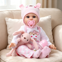 Weiche Vinyl Lebensechte Reborn-Babypuppe 55cm Realistische Neugeborenen-Puppe Beruhigender Begleiter Spielzeugpuppe Geschenk