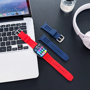 Correa deportiva de goma de silicona transpirable de lujo correa de reloj inteligente 38/40/41/42/44/45/49mm Ultra <span class=keywords><strong>IWatch</strong></span> Series 9 <span class=keywords><strong>8</strong></span> <span class=keywords><strong>7</strong></span> 6 5 4 - Product Image 3