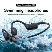 Écouteurs Sportifs à Conduction Osseuse Étanche IPX8 B18 Couleurs Personnalisées, Oreillettes sans Fil BT6.0 à Bandeau en Silicone pour la Natation