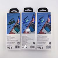 Cable Micro-USB/USB-C 3 en 1 Wopow de TPE para Cámara, Auriculares y Carga 3A, con Malla de Protección, 100cm, Almacenamiento de Datos Portátil, Estuche Metálico Negro
