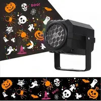 Proyector de Luz Navideño para Halloween, Alimentado por CA 5V, Luz Nocturna LED con Copos de Nieve, Decoración para Fiestas en Casa, Iluminación Ambiental Festiva, IP44