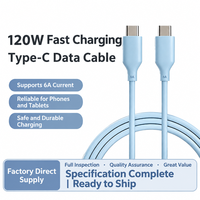 Kabel Pengisian Cepat 120W 6A 5A Super Charge Dual Type C Kabel Pengisi Daya Cepat Kabel Sinkronisasi Data Ponsel