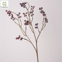 Hoogwaardige 73CM 18-delige kunstmatige plastic bosbes- en bordeauxrode bessen takplant voor bruiloft, kersttafel en huisdecoratie