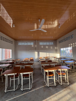 Ensemble de bureau et chaise individuels en bois ADVAN, mobilier scolaire traditionnel et durable pour collège