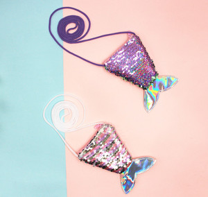 Commercio all'ingrosso ragazze sirenetta Seashell piccola borsa del partito molti colori borsa della moneta di paillettes regali popolari - Product Image 3