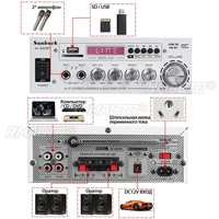 Amplificateur de puissance blanc 2000W 2.0 canaux Audio Home cinéma amplificateurs DC 12V 110V/220V prise en charge EQ FM SD USB 2 micro 5.0 bluetooth