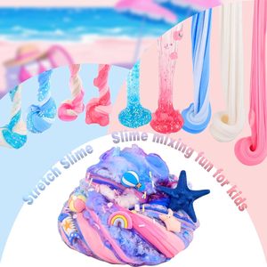 Ensemble de jouets slime colorés comprenant de la boue cristalline, de la mousse, des textures de beurre et de nuages, des perles macaron, idéal pour les cadeaux de fête et les vacances pour filles - Product Image 4