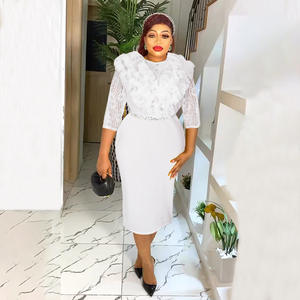 Châu Âu Và Mỹ Phụ Nữ Ăn Mặc Cho Đám Cưới Thanh Lịch Ankara Áo Phụ Nữ Quần Áo Với Vành Đai Giản Dị Gown Đảng Buổi Tối Ăn Mặc - Product Image 4