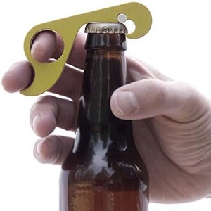 Ouvre-bouteille magnétique en métal à une main, mini ouvre-bouteille portable pour le camping, le bar et l'usage quotidien - Product Image 1