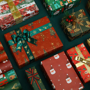 Papier kraft de Noël vintage personnalisé Emballage cadeau écologique recyclé imprimé offset pour les vacances Cadeau unique pour le pain - Product Image 2