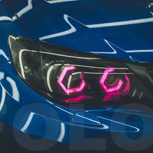 ไฟหน้าแบบปรับแต่งได้ ควบคุมผ่านแอป BT ขนาด 86 มม. RGBW LED Angel Eye Hex Light DRL Halo Ring - Product Image 1