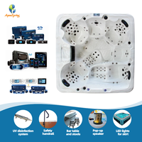 Jacuzzi Balboa de haute qualité pour 6 personnes, design moderne, avec 150 jets de massage à air et 40 lumières LED pour une utilisation en extérieur