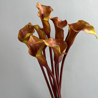 Fleurs artificielles en PU épais, calla et alocasia, douces, pour la maison et l'extérieur, accessoires de photographie de mariage, matériaux floraux