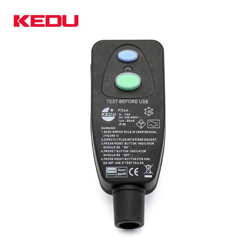 KEDU Offre Spéciale PD6A AC 250V 16A 2 Pin Portable Adaptateurs Avec Interrupteur